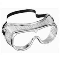 Splash Goggles Vented with Foam Fabric Strap, Clear, Anti Fog