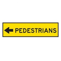 Pedestrian Left Sign - 1200x300 - Corflute