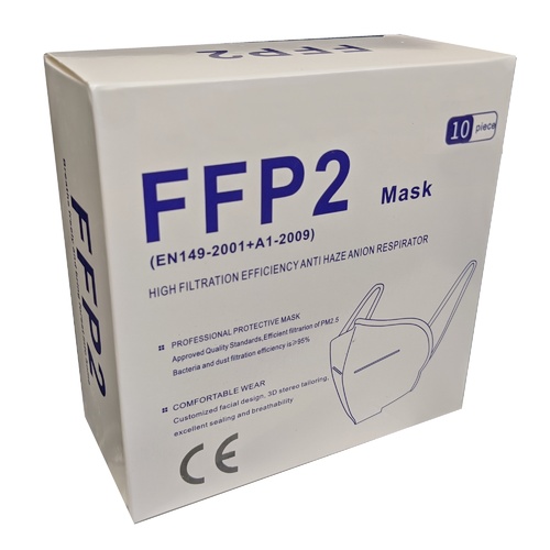 FFP2 Disposable Respirator, Unvalved - Box of 10 Masks
