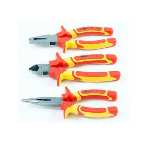 Budget 3 Pce Plier Set Diagonal,Long Nose, Combination