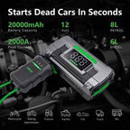 CAROSS T14 12V 2000A Smart Lithium Jump Starter With Built-in Air Compressor & 3 Mode LED Worklight