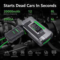CAROSS T14 12V 2000A Smart Lithium Jump Starter With Built-in Air Compressor & 3 Mode LED Worklight