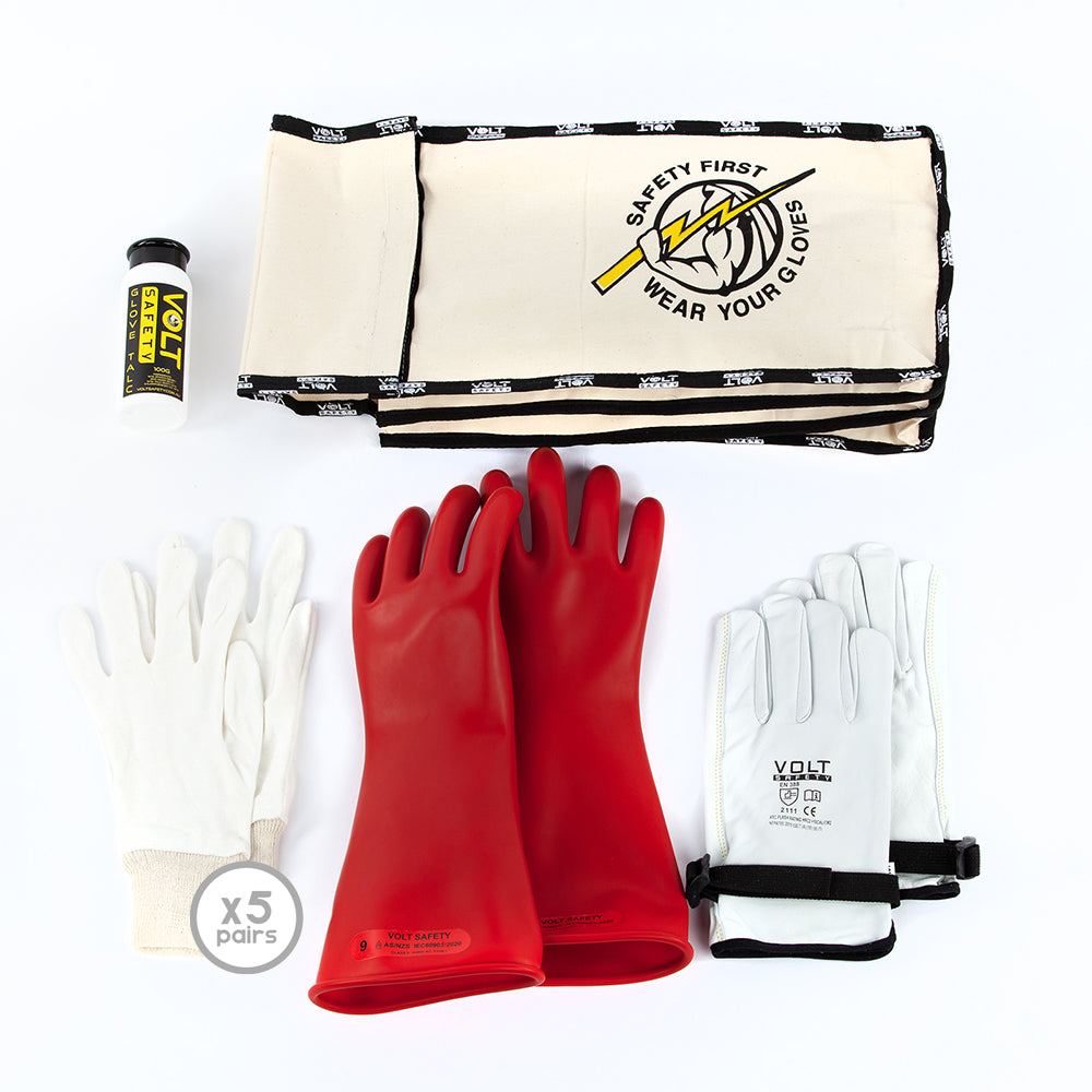 Volt Safety Electrical Insulated Glove Kit Class 0 1000V 360mm Size 10