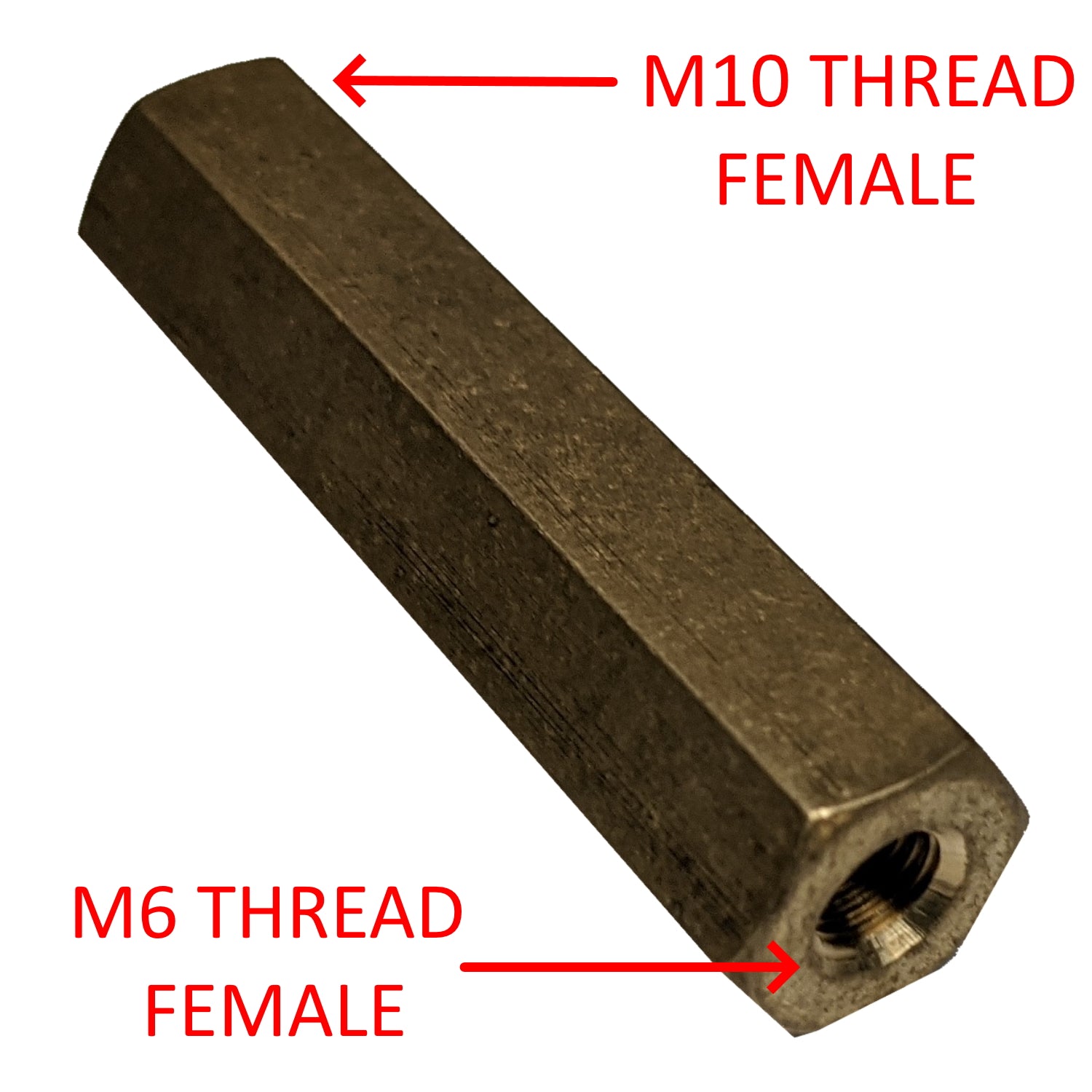 M10 to M6 Female to Female Connector for Sonde to Rodder