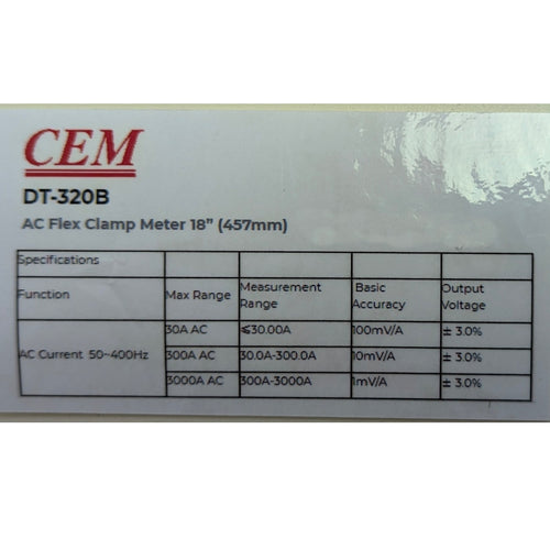 CEM DT-320B AC Flex Clamp Meter - product view 2