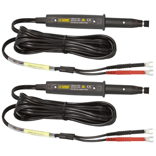 Kelvin Probes – spring-loaded, 10 A, 10 ft (≈3 m)AEMC Kelvin Probes
