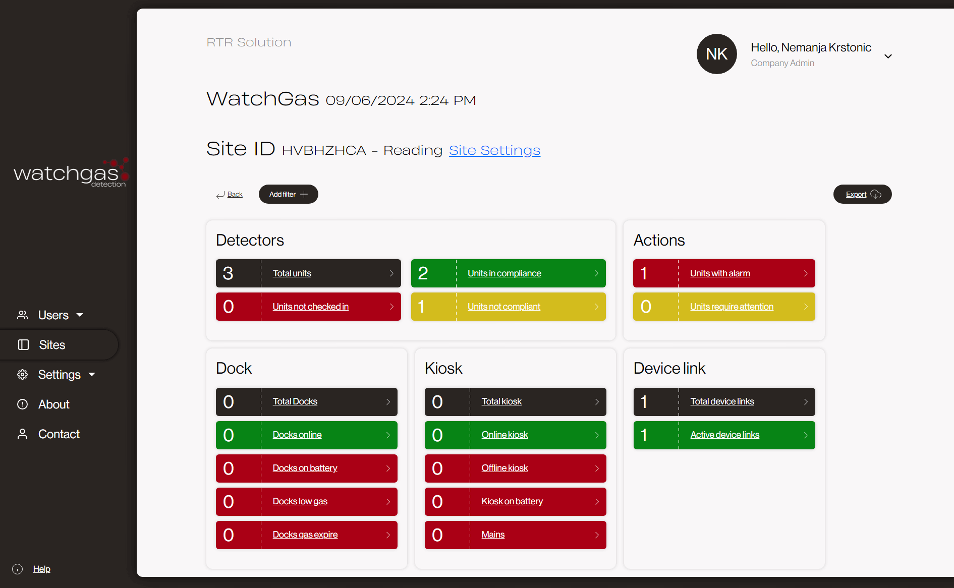 WatchGas SST-RTR Web Reporting Software