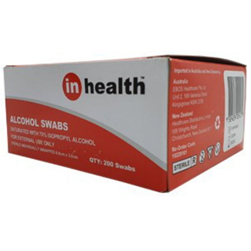 In Health 200PK Alcohol Cleansing Swabs